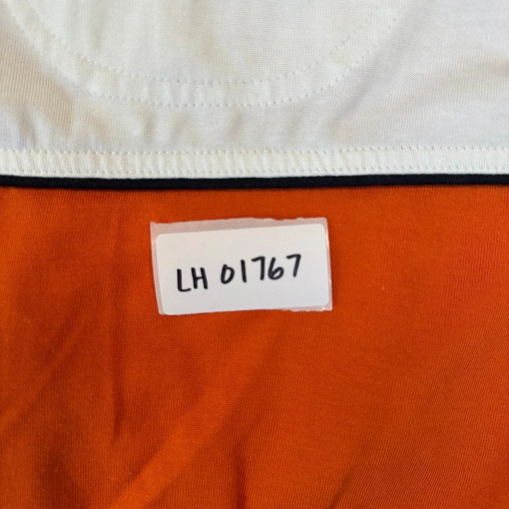 No Fear Mens Colorblock Polo Shirt Medium Grey Orange White Y2K Skater Style